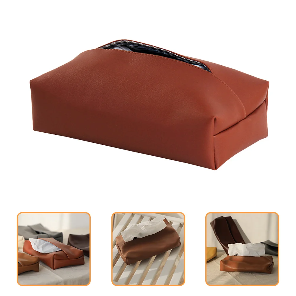 

Pu Tissue Box Compact Size Chic Desktop Napkin Container For Home Office Decor Tissue Holder Storage Case