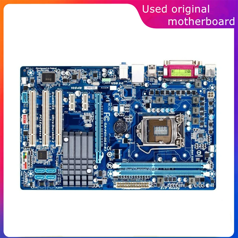 

Used LGA 1155 For Intel H61 GA-P61-DS3-B3 P61-DS3-B3 Computer USB2.0 SATA2 Motherboard DDR3 16G Desktop Mainboard