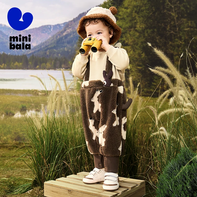 

Mini Balabala Baby Winter Outing Romper Two-Piece Style Jumpsuit Infant Clothes