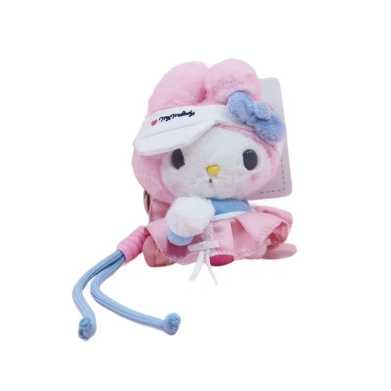 Sanrio cartoon hello kitty tênis academia série chaveiro de pelúcia pingente kawaii kuromi cinnamoroll mochila diária decoração