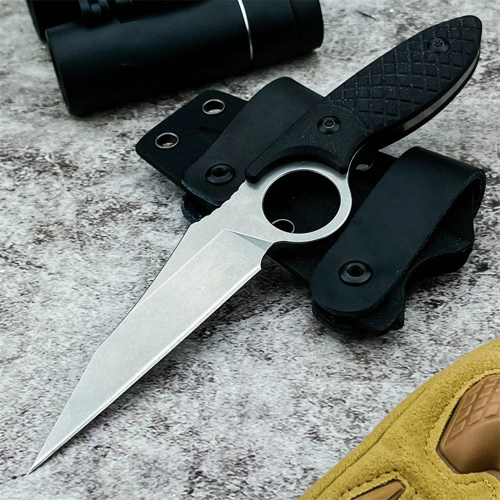 

Outdoor Survival Fixed Blade Knife, 8Cr13MoV Steel Non-Slip G10 Handle for Camping Utility Tool for Men's Gift