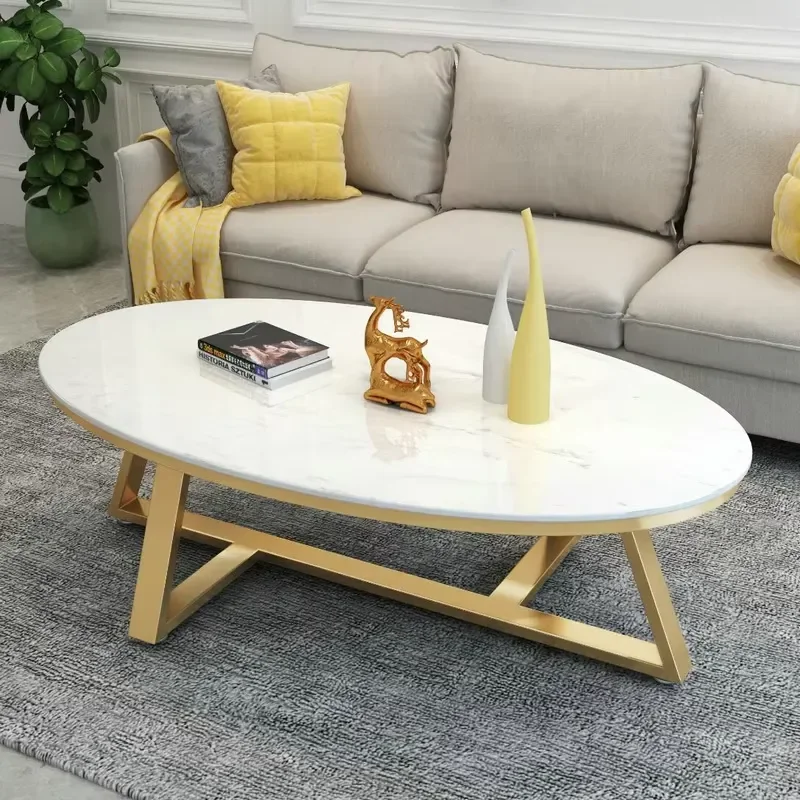 Leg Metal Oval Coffee Tables Luxury Marble Modern Unique Coffee Tables Design Italian Table Basse De Living Room