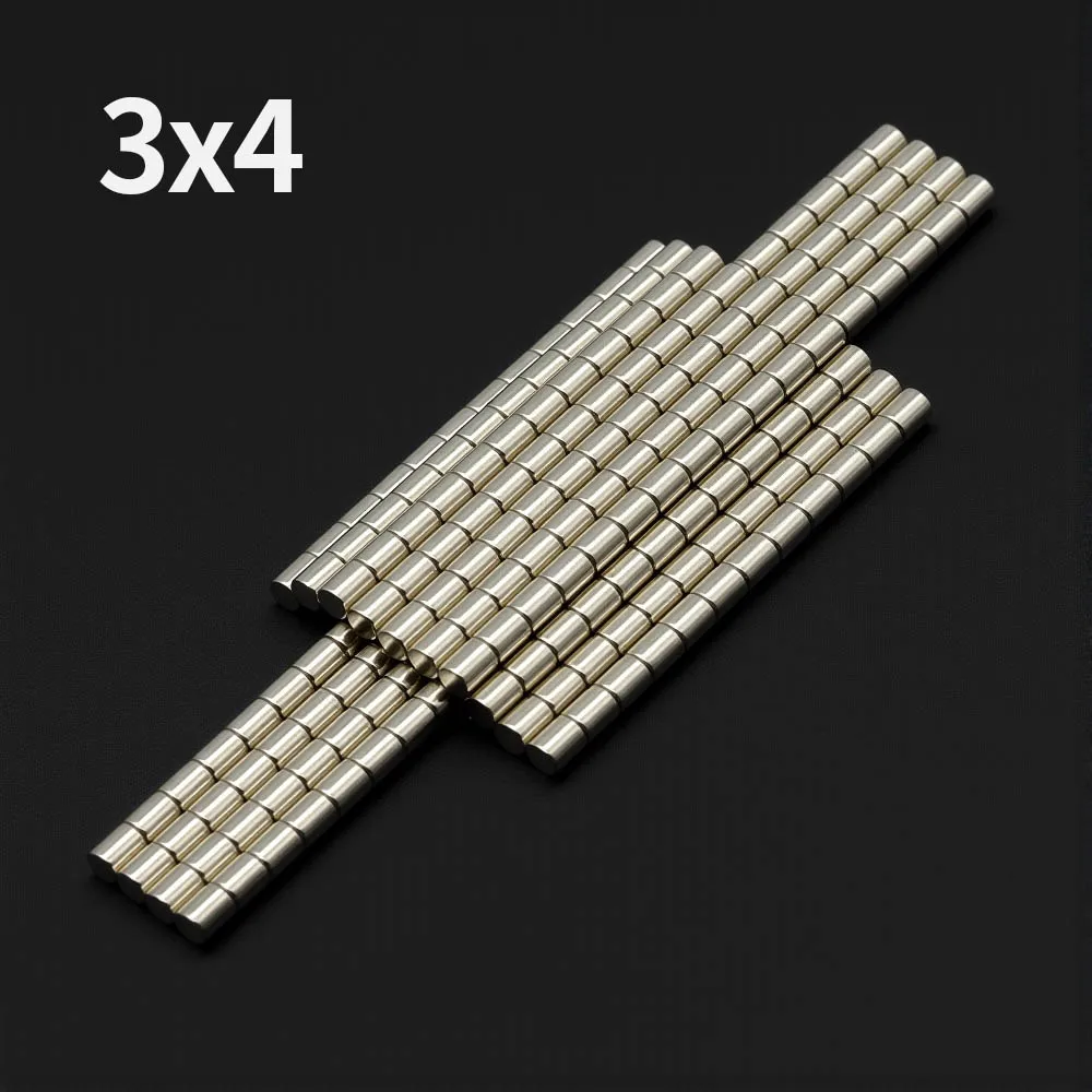 3x4mm Powerful Neodymium Magnet N35 NdfeB Permanent Magnetic imanes Round Super Strong Fridge Magnets DIY