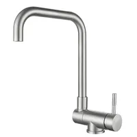 Kitchen Sink Faucet 360° Swivel Folding Kitchen Faucet Hot Cold Water Mixer Single Lever Stainless Steel Bathroom Basin Tap