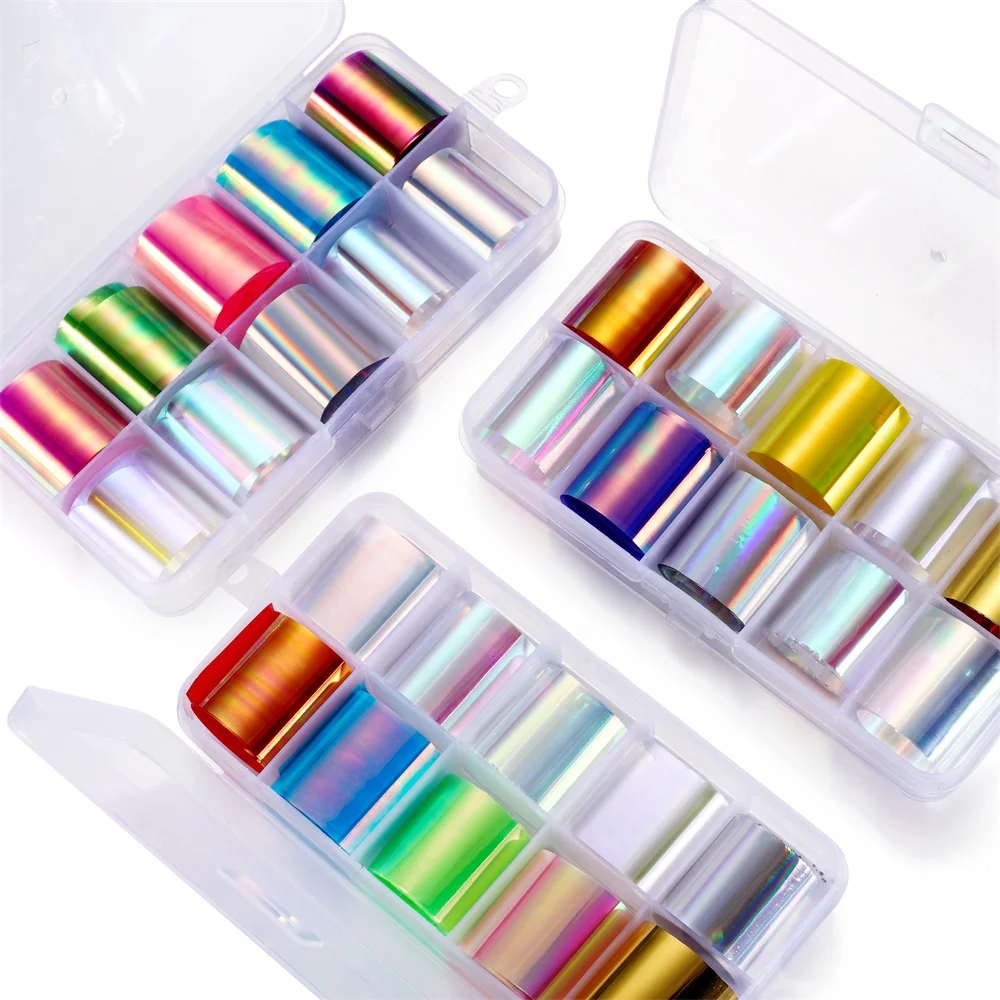 1Box Aurora Glitter Paper Glass Foils Cellophane Epoxy Resin Fillings for DIY Epoxy Resin Molds Crafts Nail Art Fillers