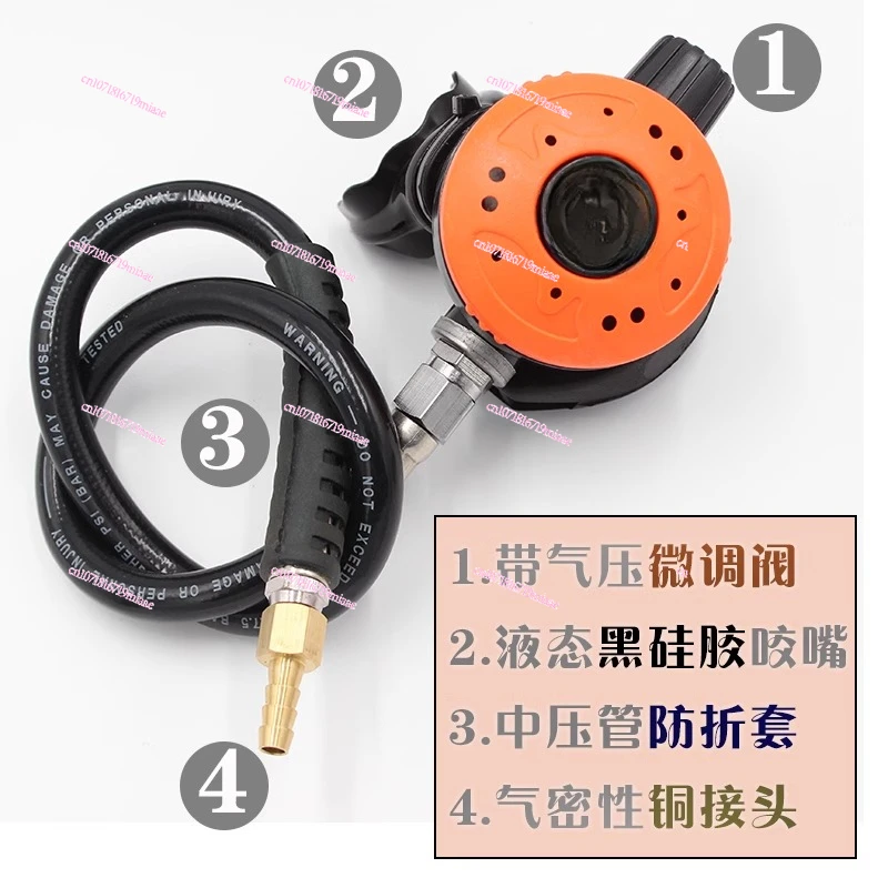 Submersible breathing apparatus, mouth bite, second-level head, mouth valve, underwater scuba artifact, special for fishing and