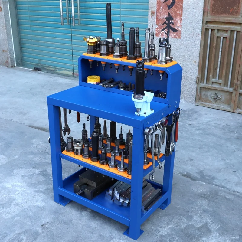 Blue colour customized high quality workshop CNC tool holder storage trolley cabinet for CNC tool holder BT30/40/50