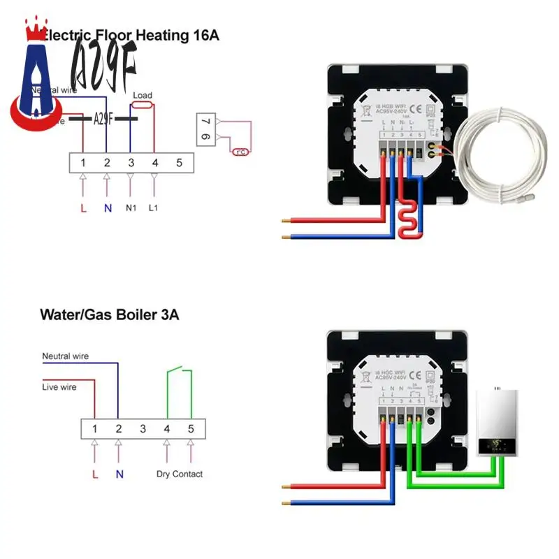 

A29F-Tuya Wi-Fi умный термостат температура воды электрический пол с подогревом контроллер газового котла для Яндекс Алиса Alexa