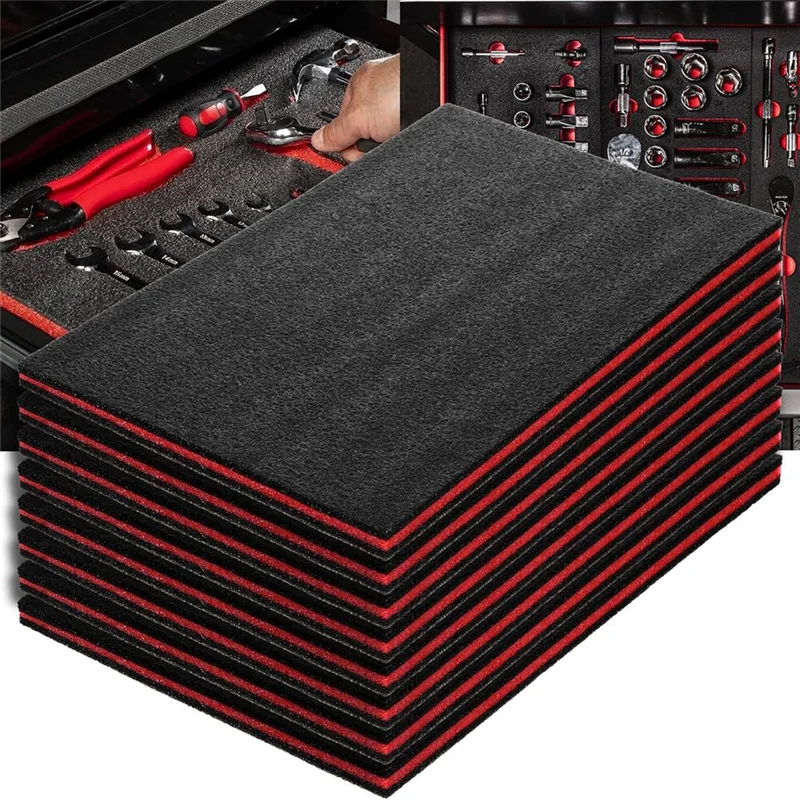 A74E-8Pack صندوق الأدوات رغوة، 15.7 × 9.8 × 0.8 بوصة إدراجات رغوة للحافظات، أوراق تخزين البولي إيثيلين لحقيبة الأدوات الصلبة، الأداة