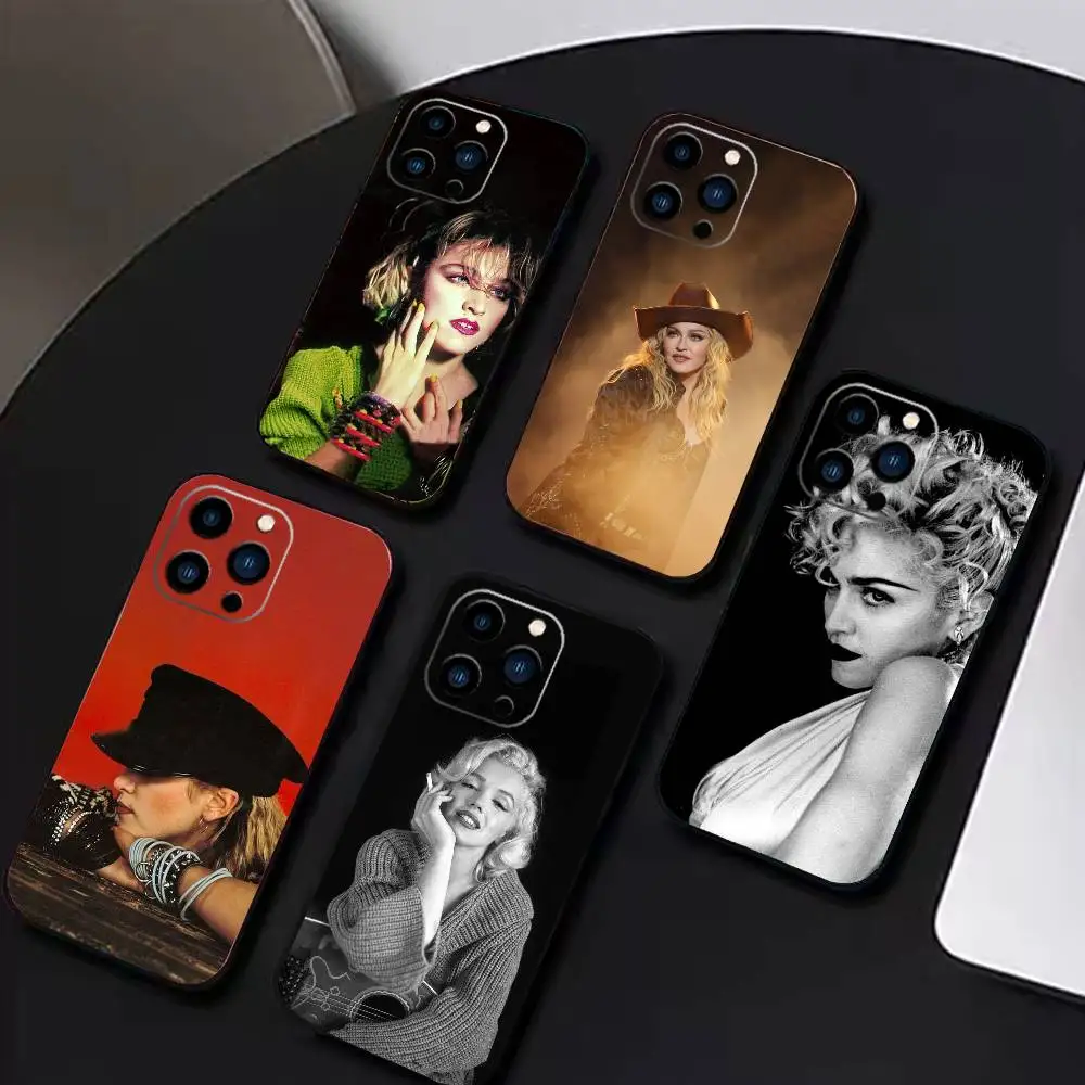 

Singer F-Madonna Phone Case For iPhone 16,15,14,13,12,17,Pro Max,Plus Silicone Black Case