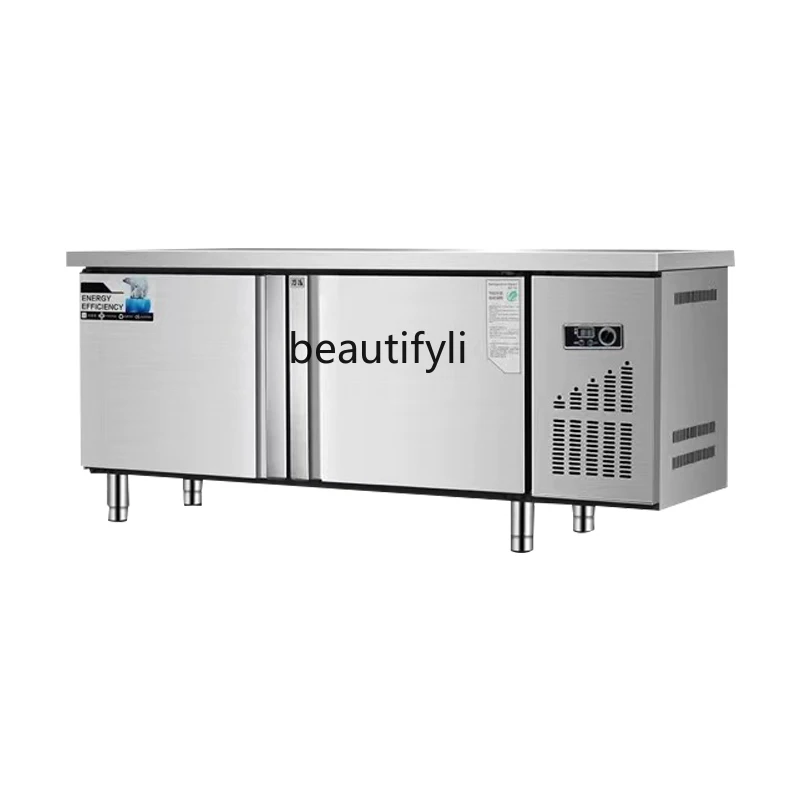 

Water Bar Commercial Milk Tea Shop Drink Console Freeze Storage Double Temperature Horizontal Freezer