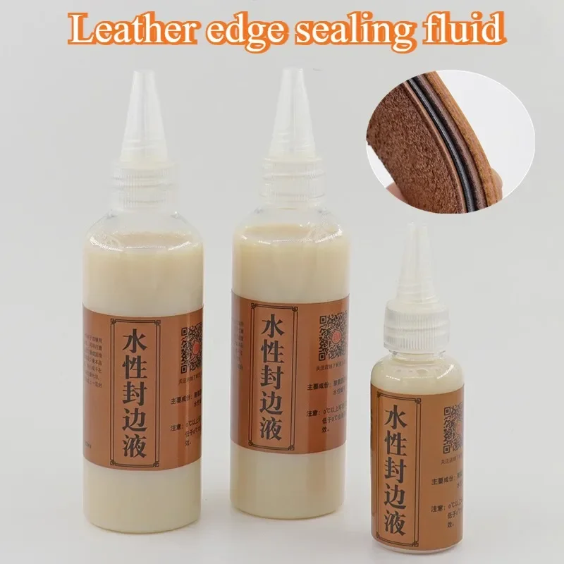 30/100ml Leather Edge Sealing Liquid Water-soluble Bright Treating Agent DIY Vegetable Tanned Leather Polishing Make Accessories