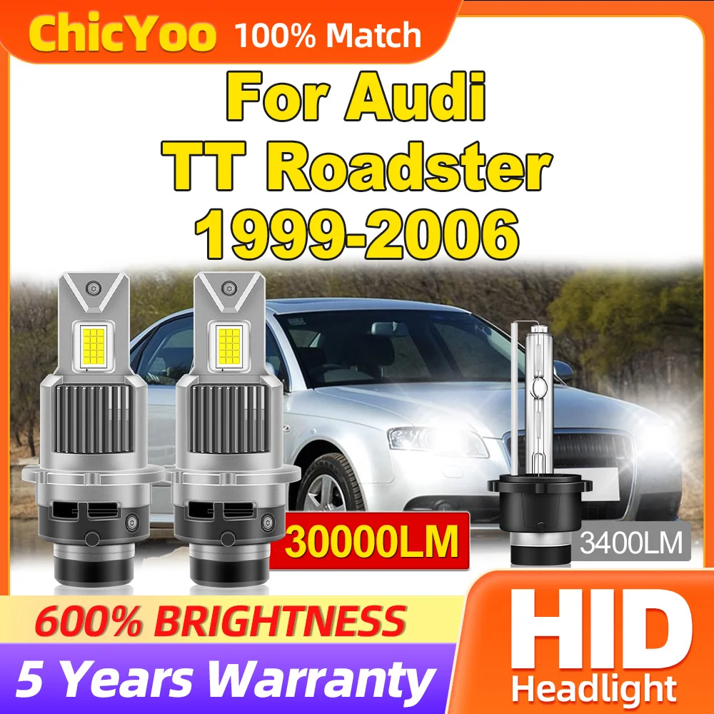 

30000LM HID Xenon Headlight Bulbs 300W LED Headlamps 6000K White Front Lights For Audi TT Roadster 1999-2002 2003 2004 2005 2006