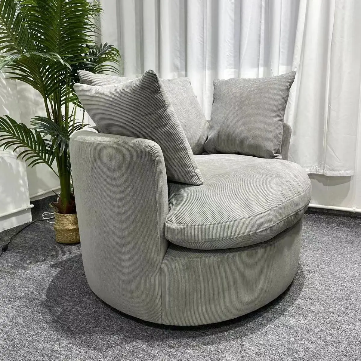 Rotating leisure sofa new single sofa household sofa small apartment balcony sofa corduroy fabric sofa