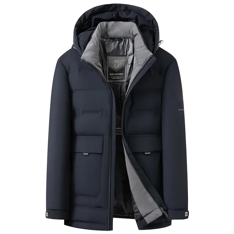 New Arrival Suepr Large Winter Men's Fashionable Casual Standing Collar Hooded Down Jacket Plus Size LXL2XL3XL4XL5XL6XL7XL