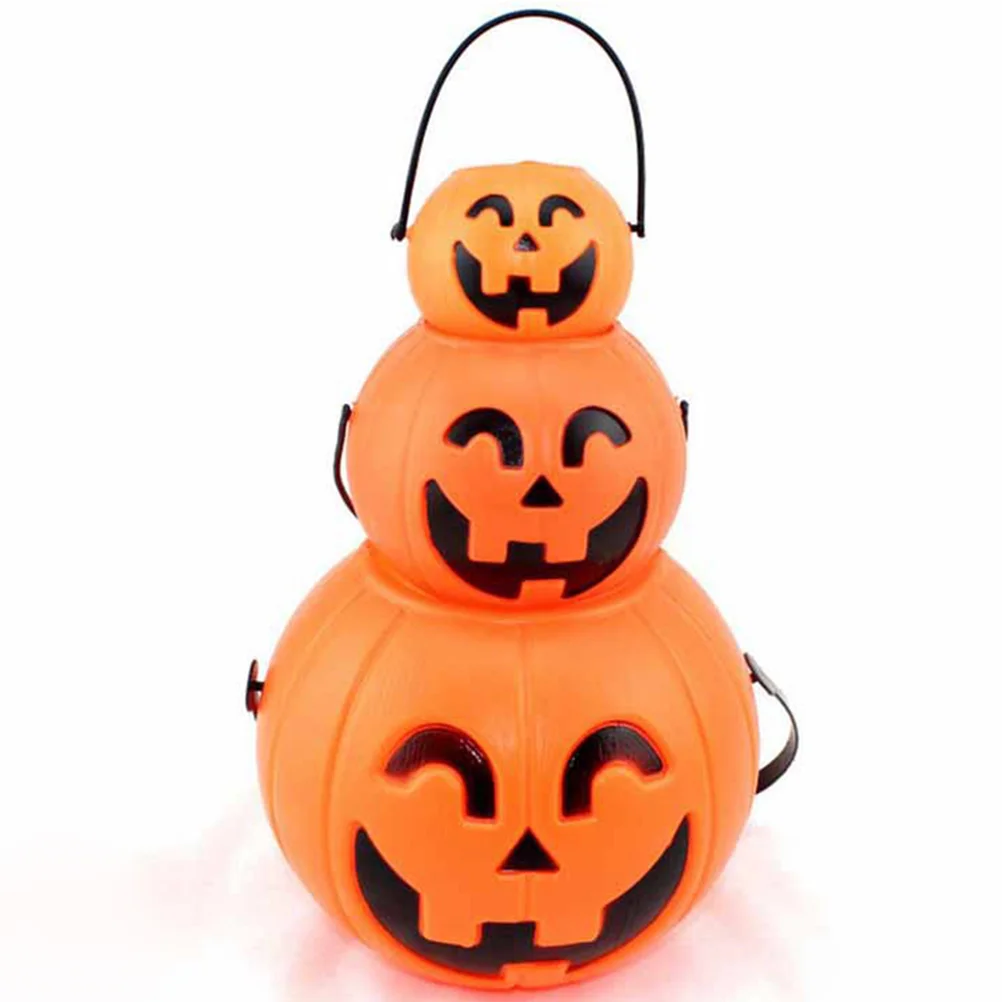 Candy Barrel Pumpkin Bucket Halloween Pendant Mini Trick Or Treat Pots Buckets Orange Child