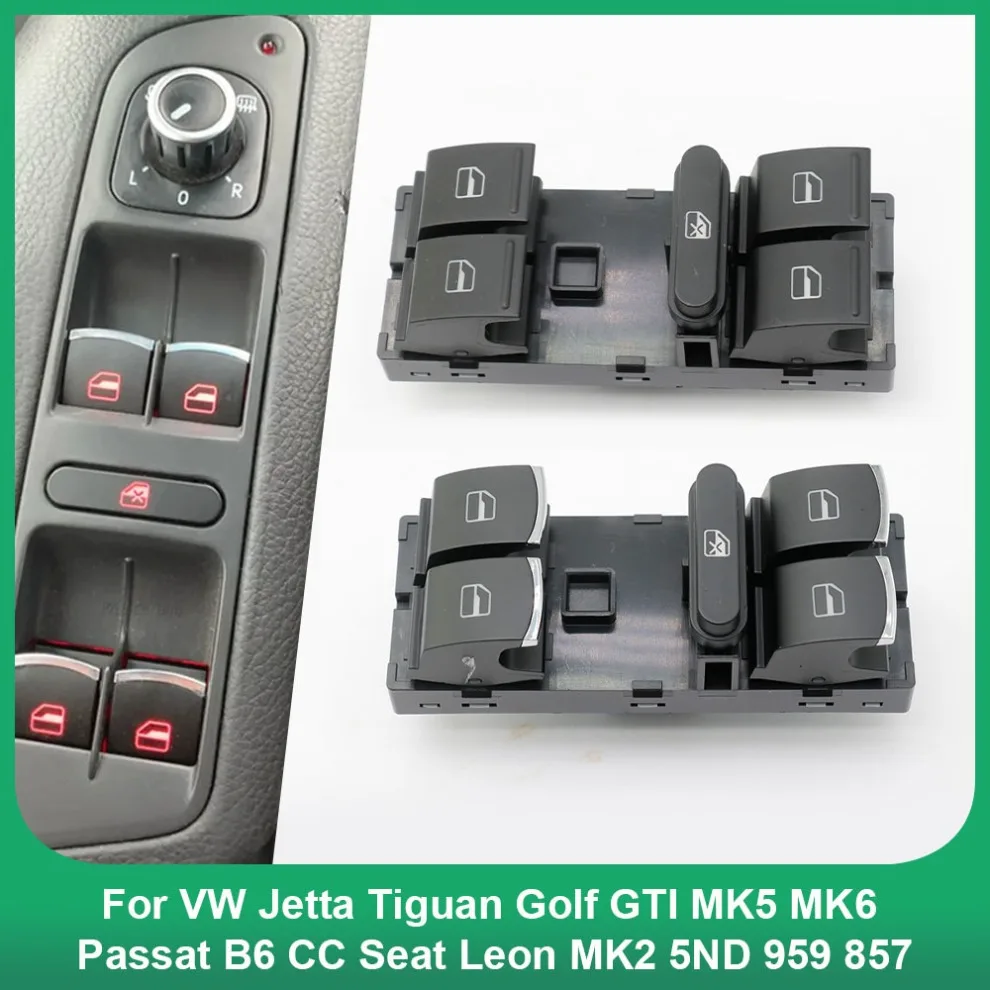 5ND959857 Power Window Master Switch Control Button For VW Jetta Tiguan Golf GTI MK5 MK6 Passat B6 CC Seat Leon MK2 5ND 959 857