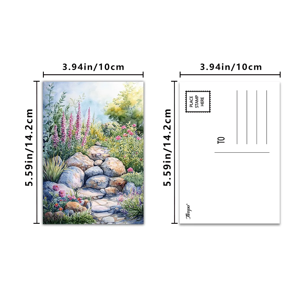 32pcs, dreamy flowers, postcards, decoration/greeting cards/postcards, high-definition printing, collectible and mailable