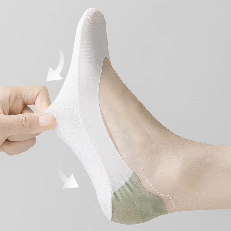 

Women'S Socks Summer Thin Cool Shallow Mouth Anti-Slip Invisible Ship'S Socks Can Be Cut Color Matching Cotton Sole Stockings