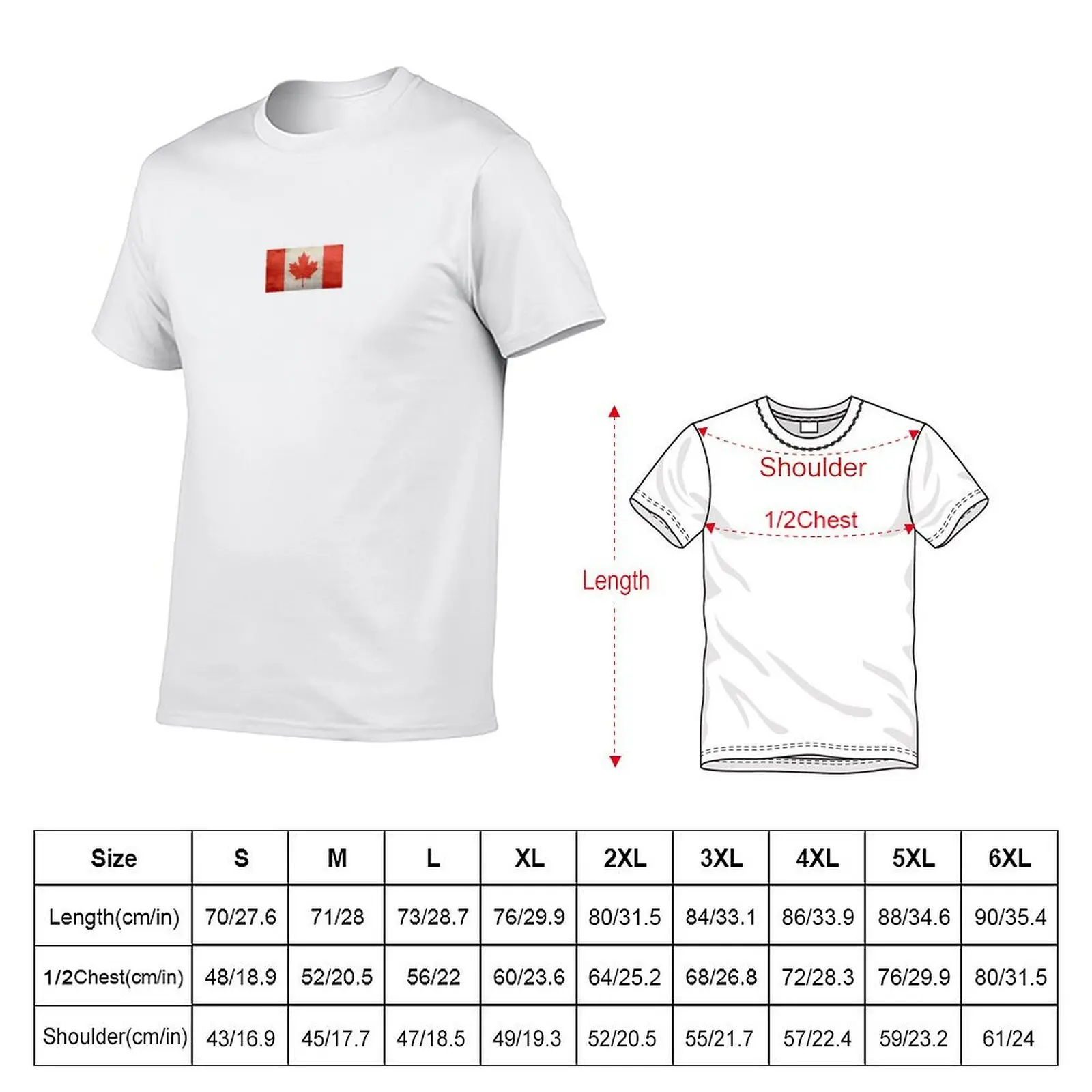 Grunge Canadian FLAG - Badge Button Pin T-Shirt man t shirts cotton cotton t shirt pack T-Shirt