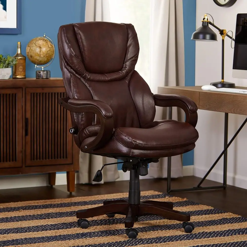 Conway Big and Tall Executive Oice Chair - Ergonomic Lumbar Support, Bonded Leather, Padded Armrests, High Back Computer Desk Ch