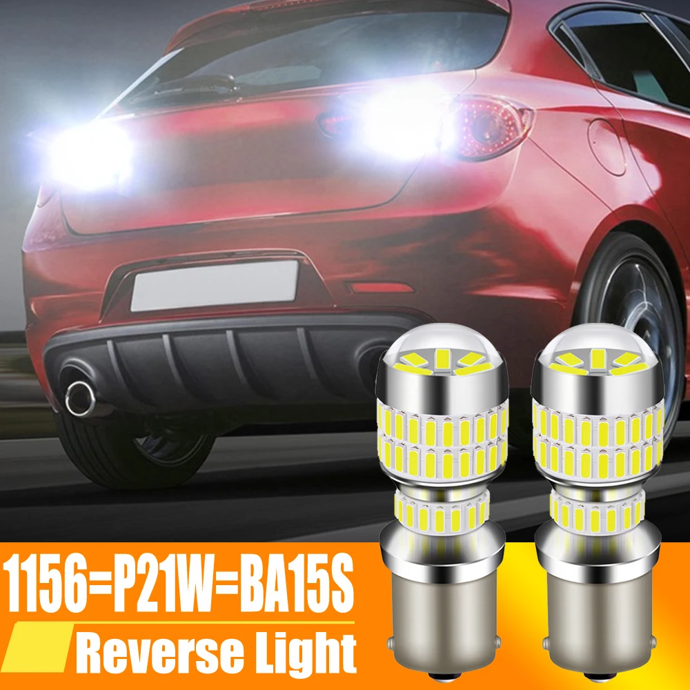 2pcs LED Backup Light Blub Reverse Lamp P21W BA15S Canbus For Alfa Romeo Giulietta 145 146 147 156 166 159 GTV Spider Brera Mito