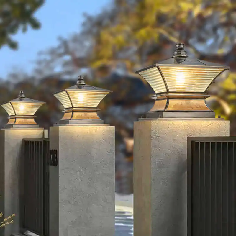European all-copper solar power connection dual-purpose stigma lamp, villa wall