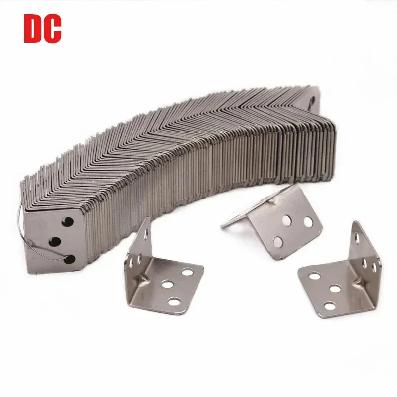 20pcs Stainless Steel L-Shaped Corner Bracket 90 Degree Stackable Furniture Plate Hardware Right Angle Bracket Cabinet Small