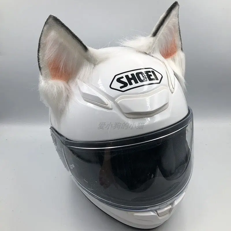 Decorative canine ear motorcycle skiing helmet universal accessory for both men and women riders, containing internal support. view 4