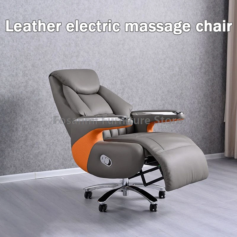 Ergonomic Office Chair With Lumbar Support Back Adjustable Soft Comfortable Leather Game Chair With Swivel Seat Computer Chair 