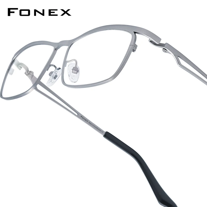 FONEX Pure Titanium Glasses Frame Men Brand Design Square Ultralight-Weight Eyeglasses Japanese High-end Quality Eyewear 85768