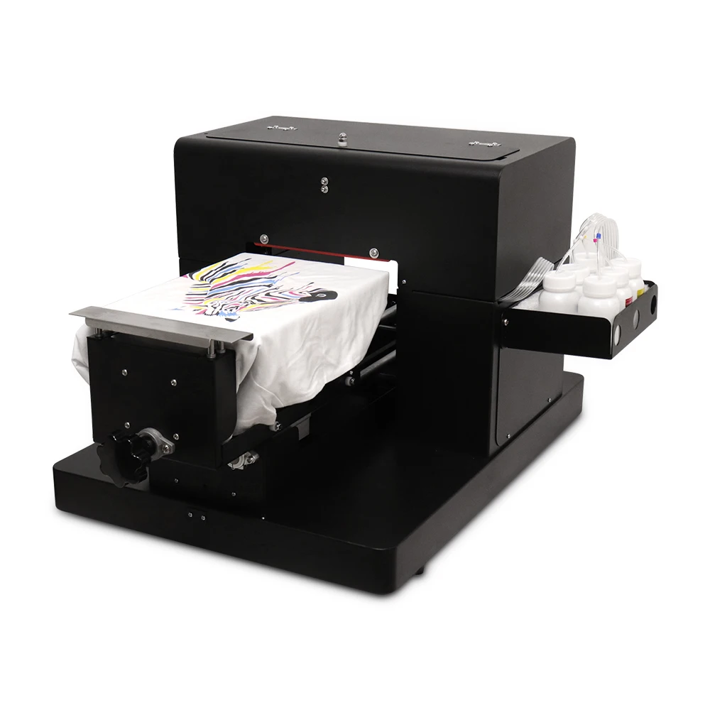 DTG Printer A4 Size 6 Colors Flatbed Printer for Dark And Light Clothes T shirt Direct to Garment T-Shirt Printing Machine