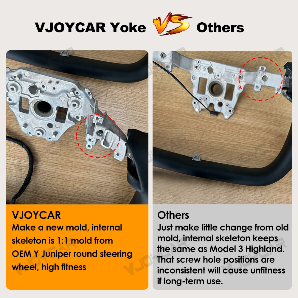 Modell YL Yoke-Lenkrad für Neues Model Y Juniper Beheizbares Yoke-Lenkrad für Tesla Personalisiertes Renn-Lederlenkrad Maßgefertigter Zubehörteil – Detail 2