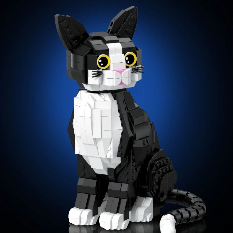 ミニ粒子組み立てブロック 猫の置物 男の子と女の子へのギフト クリエイティブDIYおもちゃキット 子供と大人向け