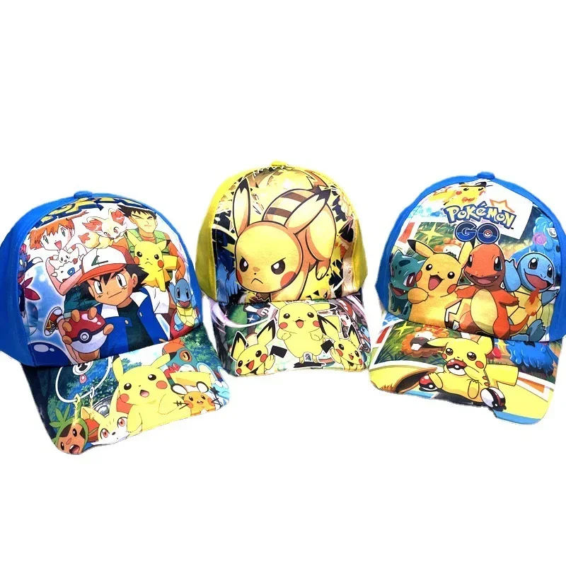 Pokemon Baseball Cap Pikachu Y2k Beach Anime Character Funny Hat Outdoor Sports Sunhat Kawaii Kids Toys Birthday Gift