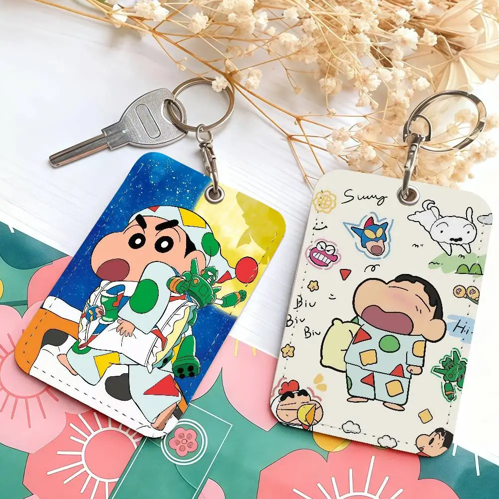 Comic C-Crayon S-Shin-chan Cartoon Card Holder Suitable For Bank Access Library  Parking Bus Subway And Keychain