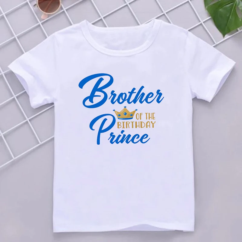 1st Birthday Prince Family Matching Clothes T Shirts Boys Birthday Party Dad Mom Sis Bro and Me Family Look Outfit T-shirt Tops