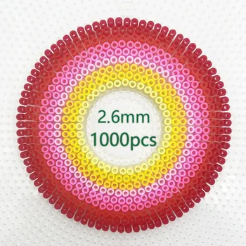 2.6mm 1000pcs/레드 오렌지 옐로우 핑크 Perler 아이언 비즈 어린이를위한 하마 비즈 Diy 픽셀 퍼즐 고품질 수제 선물 장난감