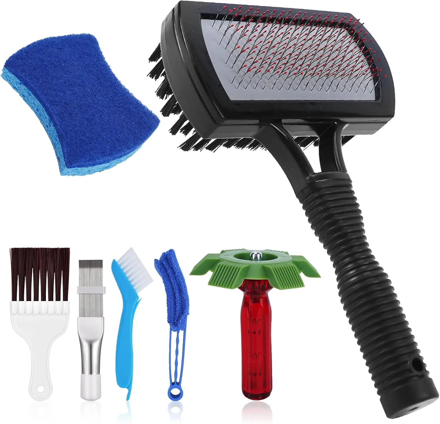 

7-Piece Air Conditioner Fin Cleaner Kit with Brush Set for Coil, Condenser, Evaporator Repair Tool