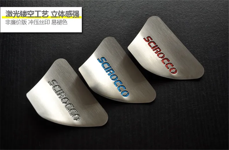 Stainless steel 2pcs/lot Car stickers Inner door bowl sticker Door bowl protection sequins for 2009-2017 Volkswagen VW Scirocco