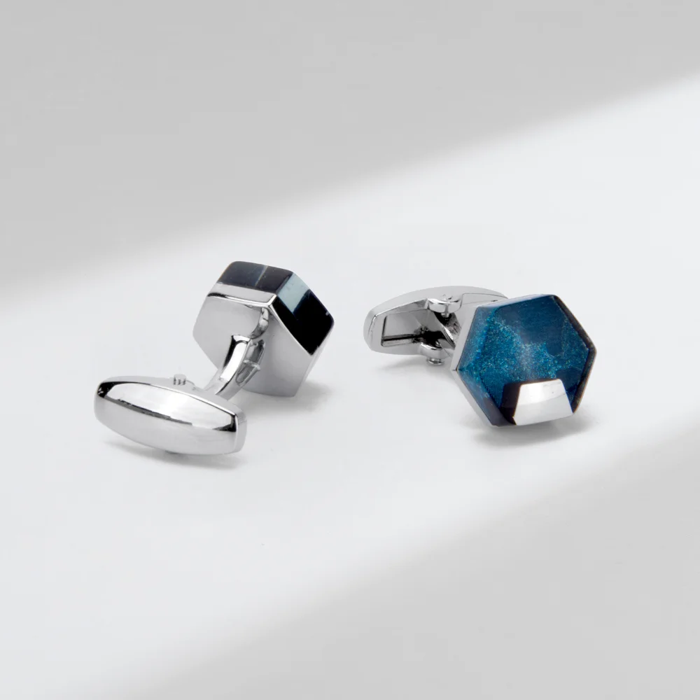 Multi-color Patchwork Cufflinks for Men's Business Formal Wear Enamel Wood Grain Sleeve Studs Versatile Shirts Cuff Accessory