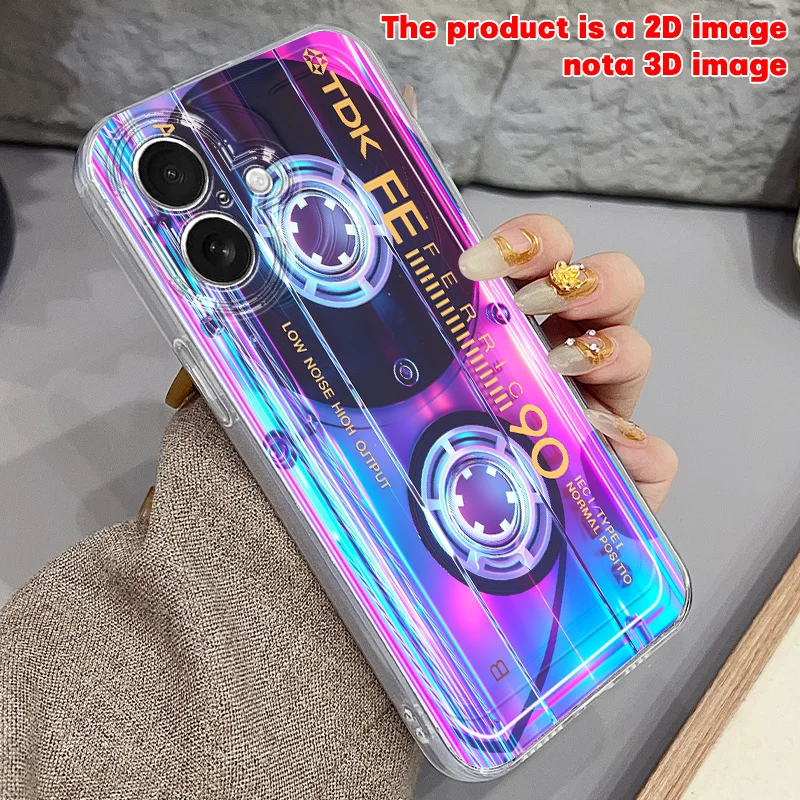 90s Retro Neon Cassette Tape Phone Case for Samsung Galaxy S26 S25 S24 S23 S22 S21 S20 Plus Ultra A73 A72 A52 A32 A25 A15 Cover