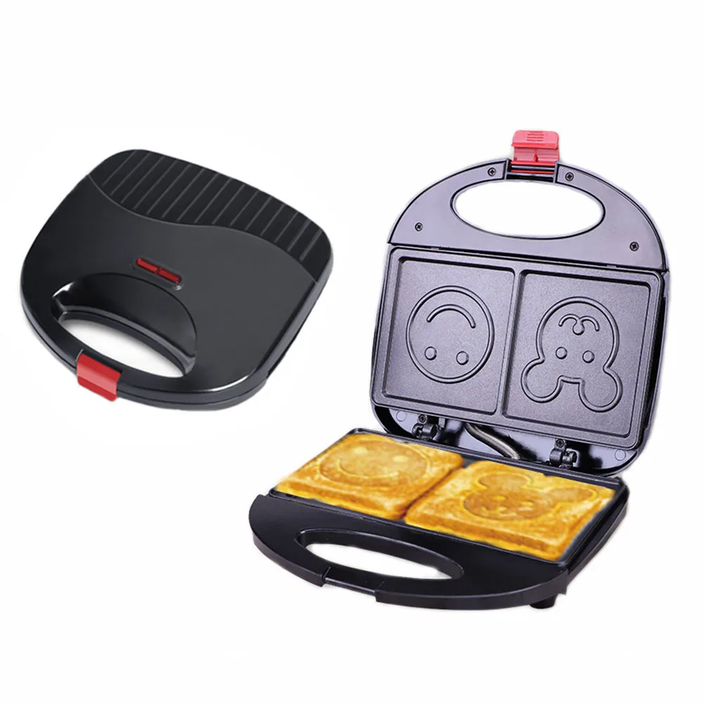 Household 110V US standard cartoon pattern bread machine waffle maker sandwich breakfast machine