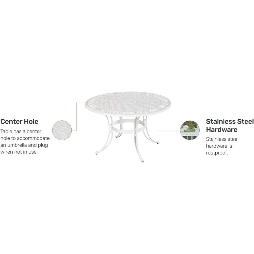 Sanibel Outdoor Dining Table, Off White