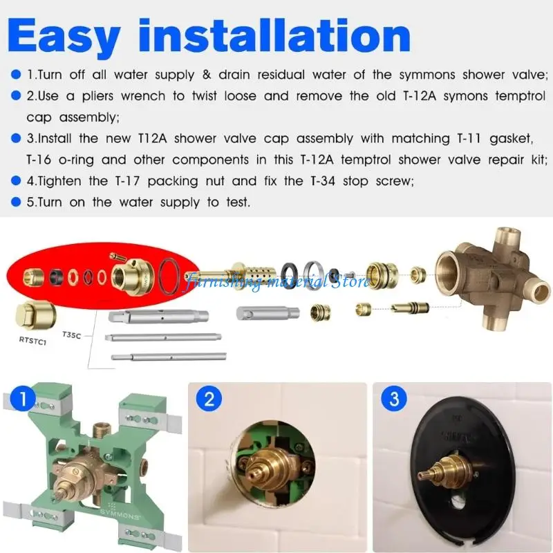 Y5GD Shower & Tub Shower Valves Rebuild Complete T-12A Shower Valves Repair