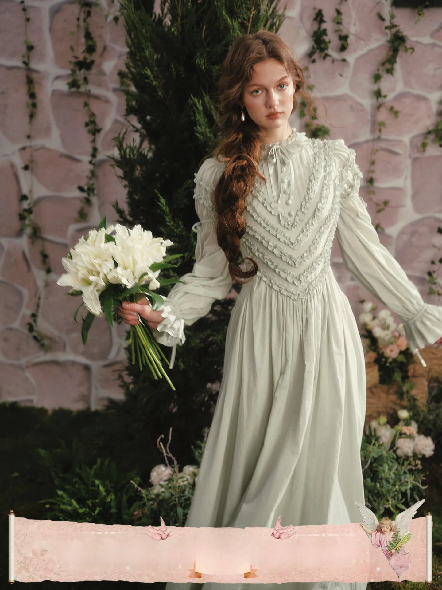 

Pure Cotton Long Sve Dr Women's Inner Wear Vintage Design A-Line Skirt Comfortable Soft Knitted Cotton Dr for Autumn...