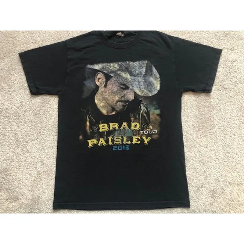 Brad Paisley Tour T Shirt Mens Sz M American Country Music Black Cowboys Concert
