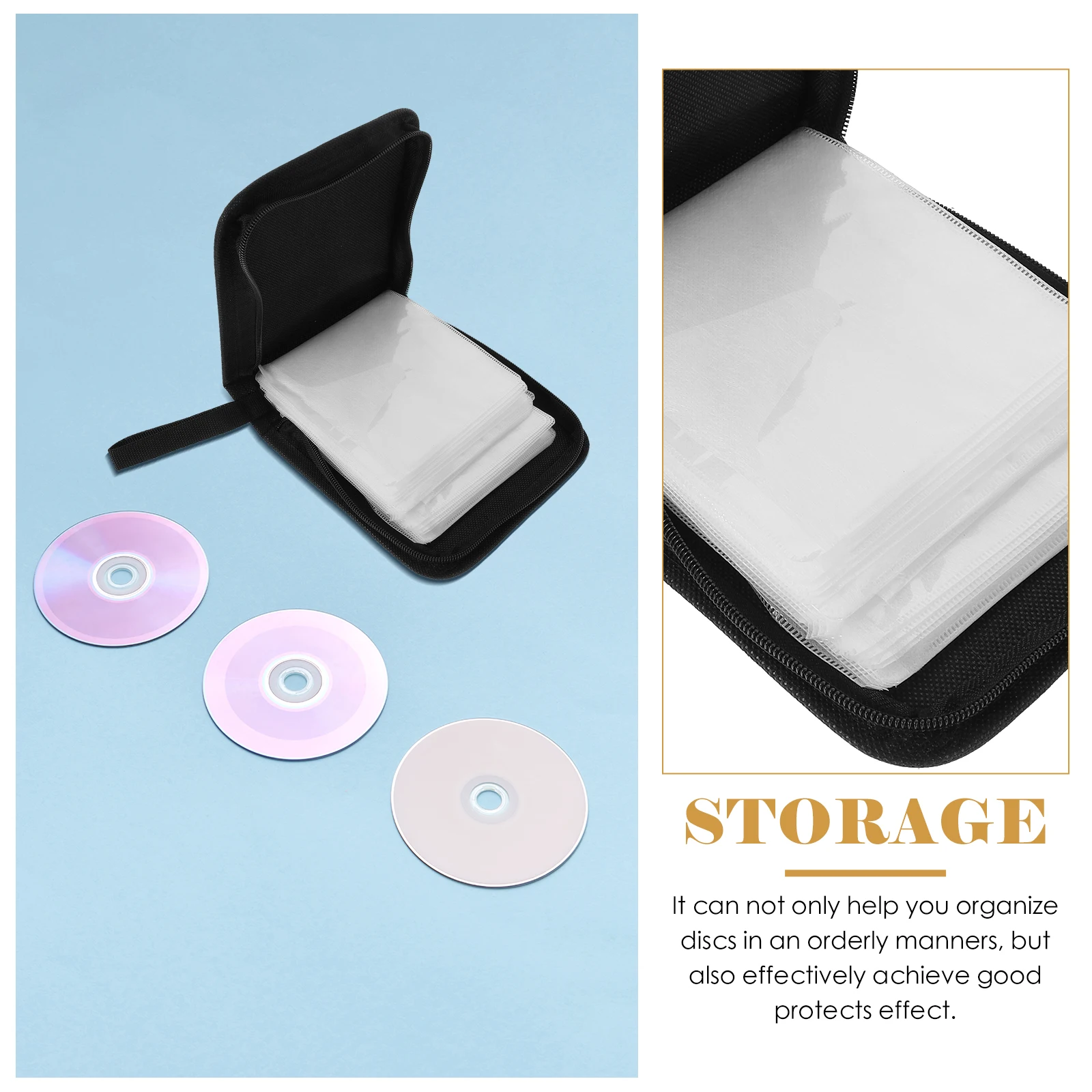 

CD Storage Bag Lightweight Portable DVD Case Container Red Oxford Safe Reusable Longterm CD Binder Holder Disc
