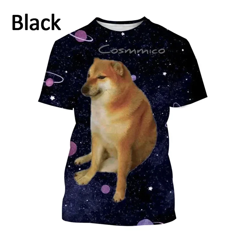 Astronaut Doge Dogecoin Graphic T Shirt For Men Clothing Fashion Meme Cheems Fan T-shirt Casual 3D Shiba Inu Printing Tee Tops - Image 5