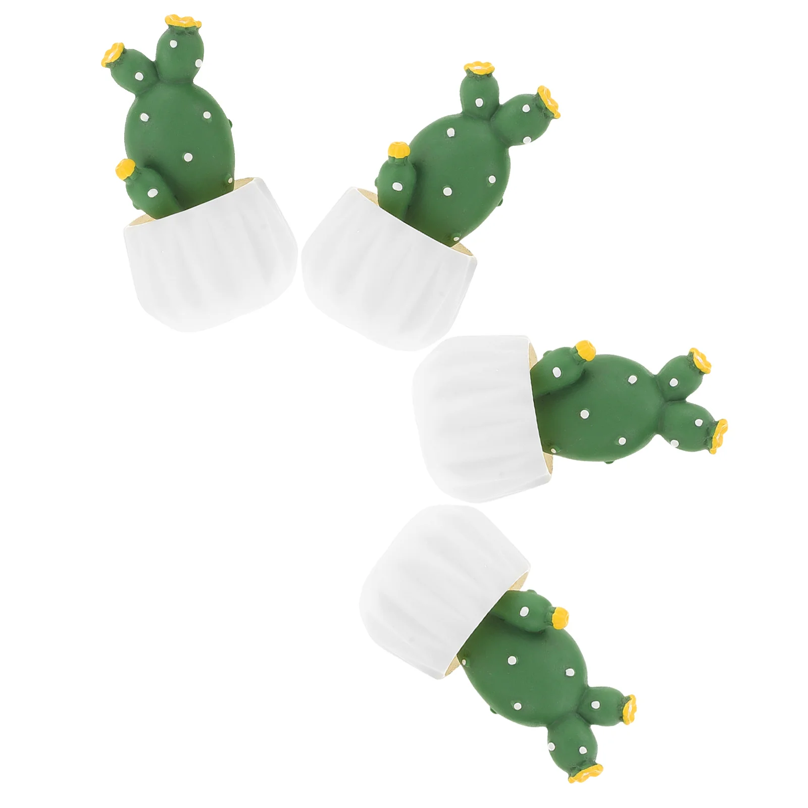 

4 Pcs Mini Cactus Ornaments Table Decor Plants Trinkets Tabletop Resin Fake Bonsai Artificial